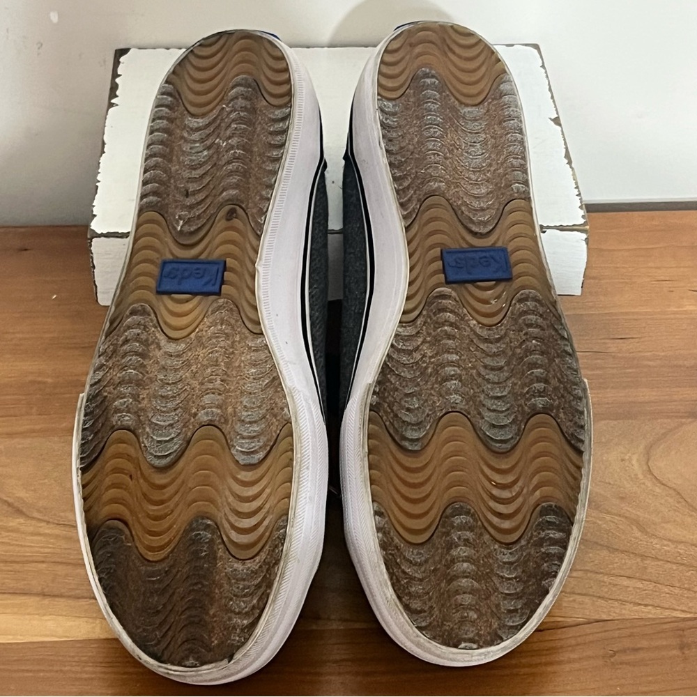 Keds Double Up Size 6.5 Gray‎ Wool Black Canvas Lace Up Sneaker Sample Shoe - Picture 8 of 8